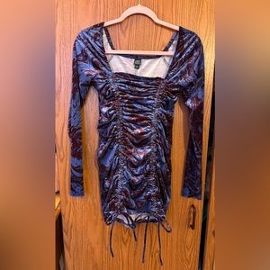 Wild Fable Blue and Purple marble mini dress